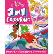 Igloo Books Disney Princess 3in1 Colouring Book 3x